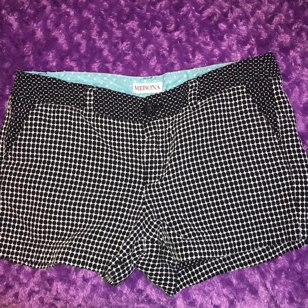 Black and White Merona Patterned Shorts Size 4